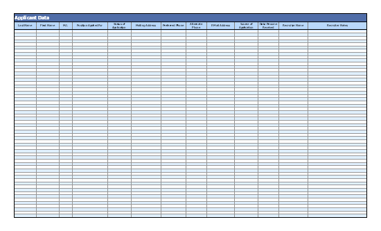 Free Download Job applicant data and comparison table