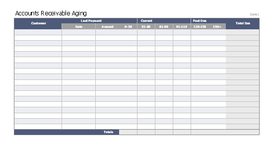 Download Accounts Receivable Aging Workbook for Microsoft Excel 2003 or newer