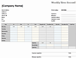 Download Weekly Time Sheet (8 1/2 X 11, Landscape) for Microsoft Excel 2007 or newer